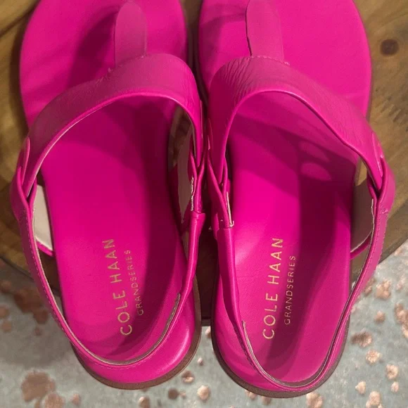 NWOT Cole Haan Pink  leather Women's Sandals - Picture 4 of 9